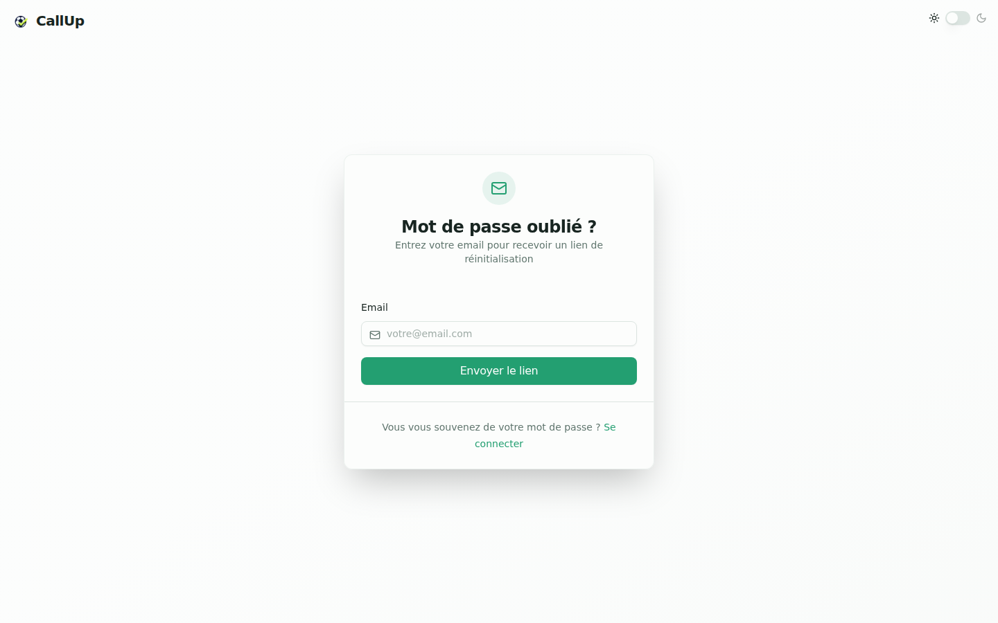 Mot de passe oublié