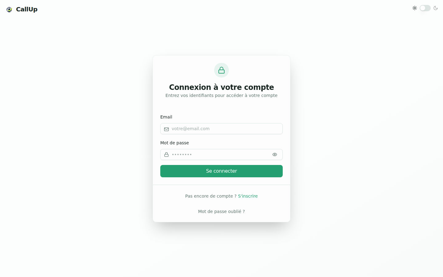 Écran de connexion